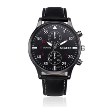 men’s watches Relogio masculino Saat Retro Design Leather Band Analog Alloy Quartz Wrist Watch Saat Clock