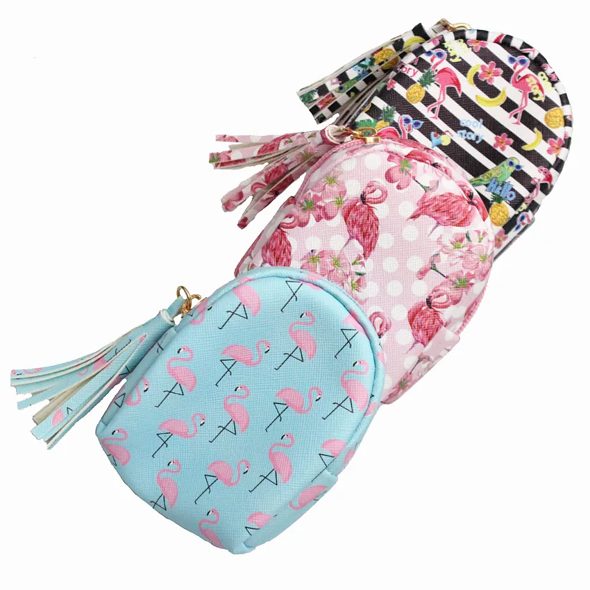 M039 придают изделию стильный кисточкой нулевой кошелек изысканный Фламинго дизайн с милым рисунком квадрат, маленькая сумочка, сумка для карт