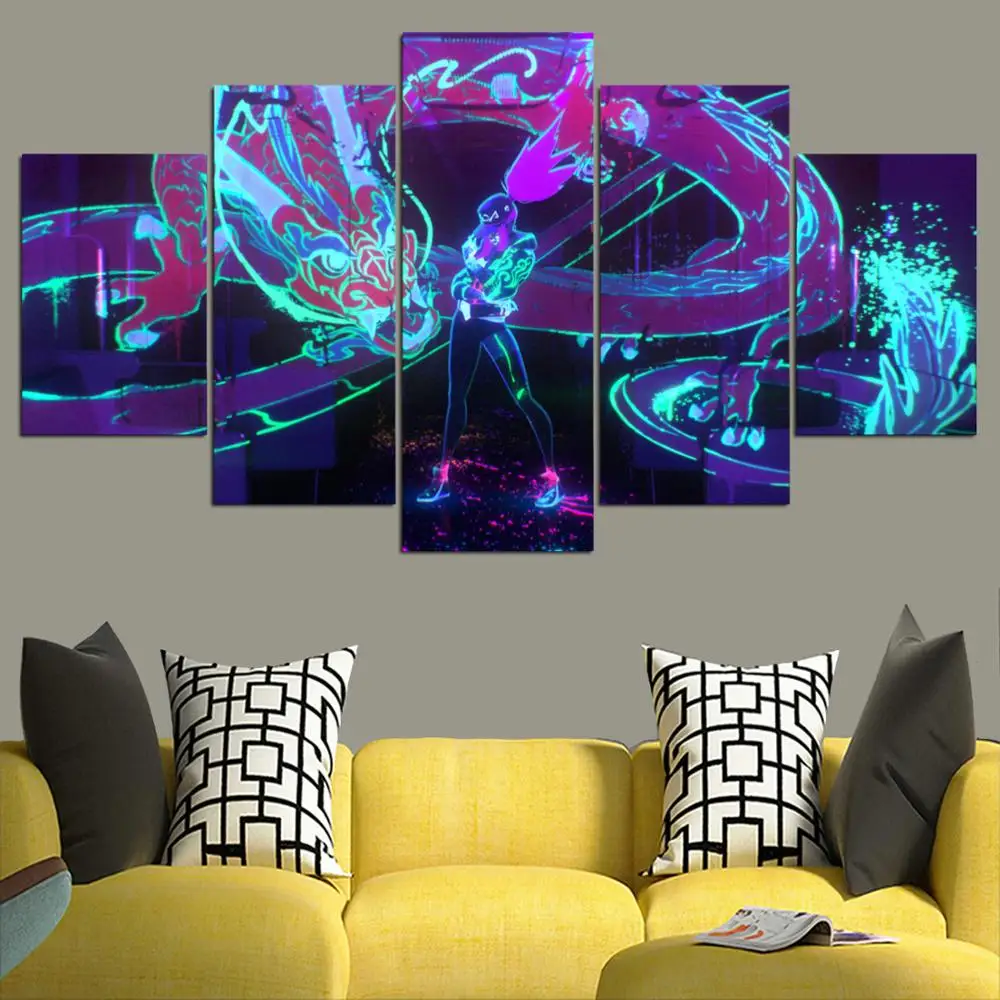 HD canvas printed painting 5 piece League of Legends KDA Akali Splash