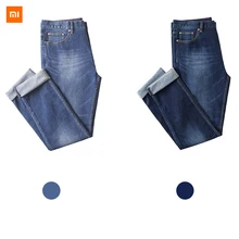 Новинка Xiaomi Mijia Youpin DMN Стрейчевые прямые джинсы(мужские) гибкие и удобные дышащие четырехуровневые однотонные