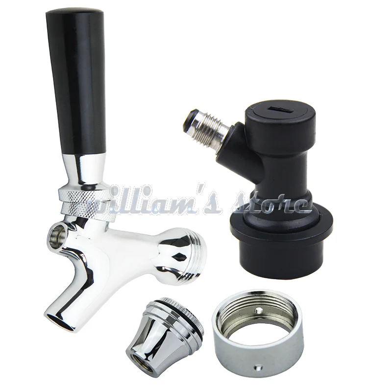 Chrome Plated Draft Beer Faucet Tap with Ball Lock Quick Disconnect Kit Homebrewin Other Bar