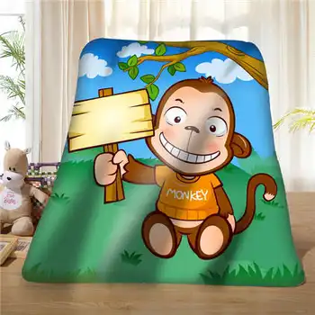 

Custom Cartoon Monkey (1)@1 Blanket Soft Fleece DIY Your Picture Decoration Bedroom Sofa Multi Size#929-02-002-19