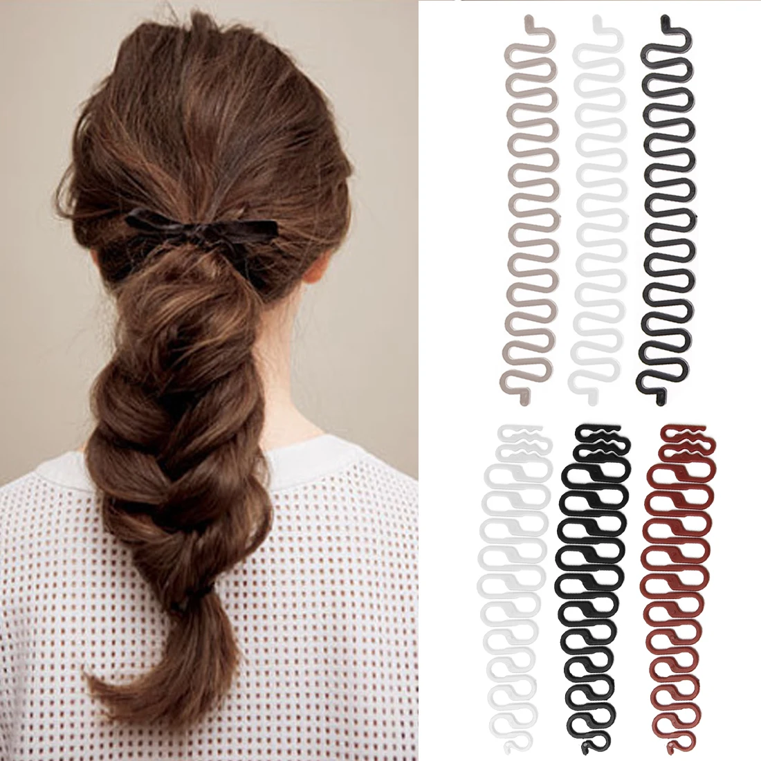 

Hair Braiding Tool Fish Bone Braider Roller Twist Styling Bun Maker Weave Roller Band Accessories Scorpion braid