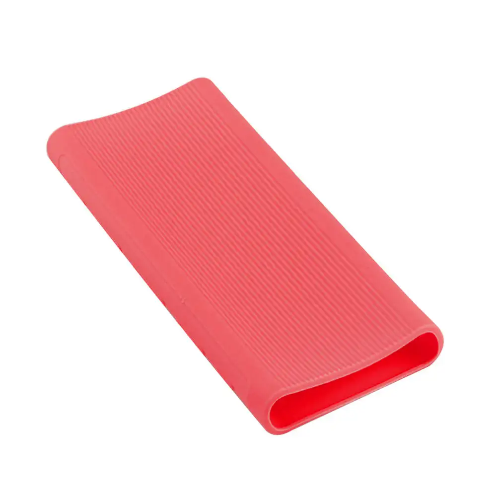 Portable power bank case Silicone Cover for Single USB port 20000mAh Xiaomi PLM07ZM Power Bank power bank case for Xiaomi - Цвет: pink