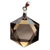 Natural Smoky quartz Quartz big satellite pendant facets with free rope 1