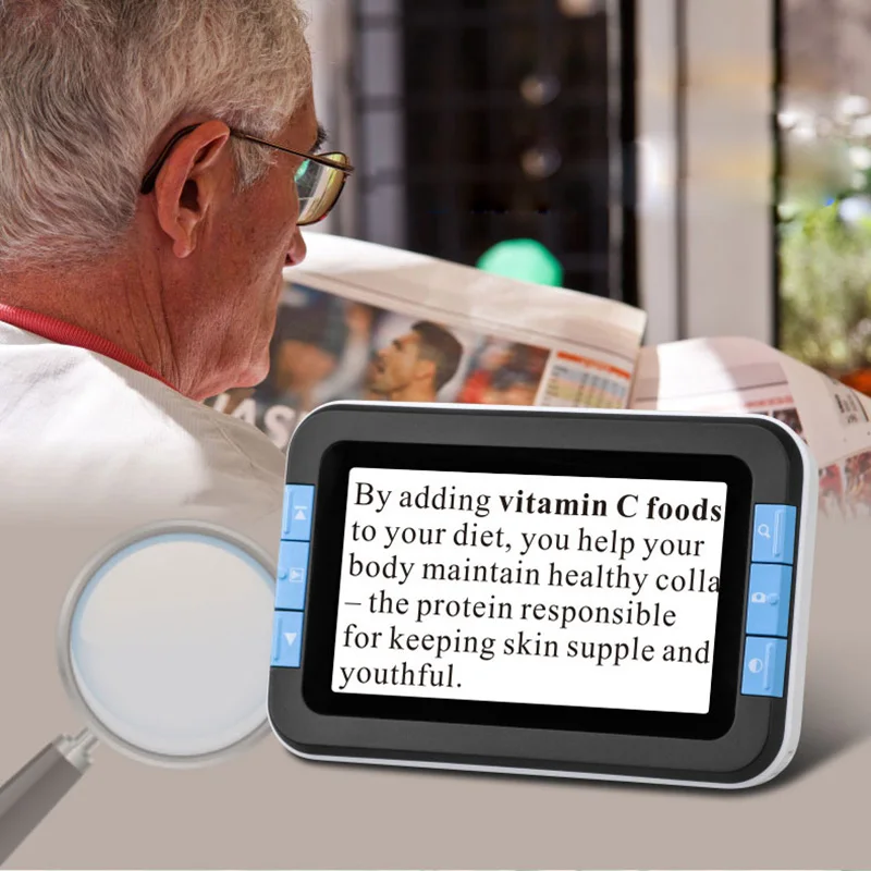 

4x-16x Portable Digital Magnifier with 4.3" Color LCD Electronic Reading Digital Video Magnifier for Low Vision Aids