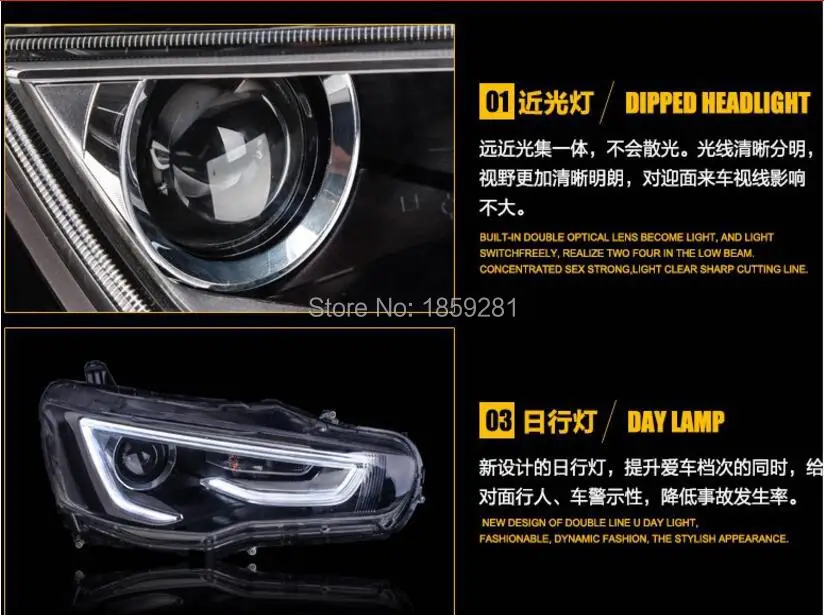 Mitsubiish Lancer headlight2008~, подходит для LHD,! ASX, Lancer противотуманный светильник, Lancer EX, LX, Outlander, galant, grandis