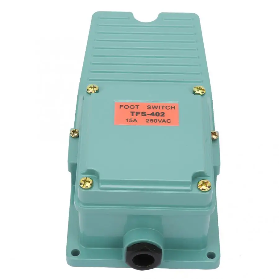 AC 250V 15A 1NO 1NC нескользящая алюминиевая ножная педаль переключатель