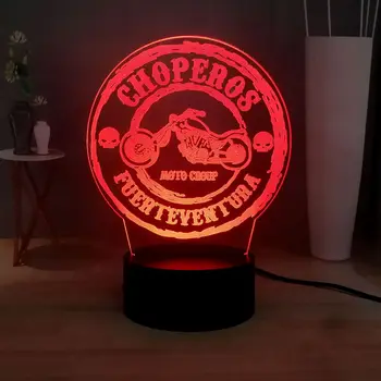 

MOTO GROUP 3D Illusion Lamp Cool Boy Motorcycle USB Touch Multicolor LED Boy Sleep Night Light Kids Room Decor Atmosphere Lamp