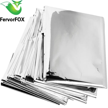 

New Outdoor Water Proof Emergency Survival Rescue Blanket Foil Thermal Space First Aid Sliver Rescue Curtain Military Blanket
