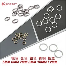 Anillos de hierro de doble bucle y anillos abiertos, accesorios de joyería, (9848) diámetro 5MM 6MM 7MM 8MM 10MM 12MM