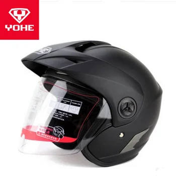 

2019 New YOHE 3/4 Face Motocross Motorcycle Helmet OFF Road Motorbike Helmets of ABS and PC Lens Visor with the brim of a hat