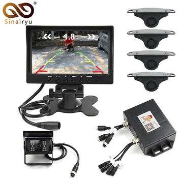 

Sinairyu 3in1 DC 12V/24V 7" Car Parking Monitor with Rear View Camera and Radar Sensor For Bus Trucks and Special Vehicles