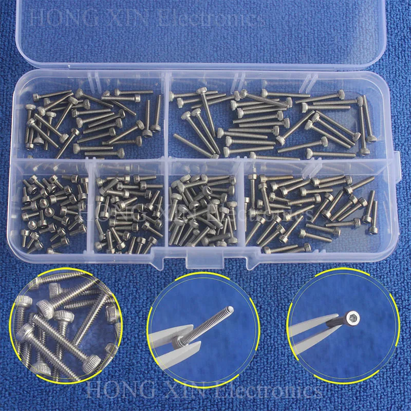 180pcs set M2 4 6 8 10 12 16mm Hex Socket Head Cap Screw Stainless Steel