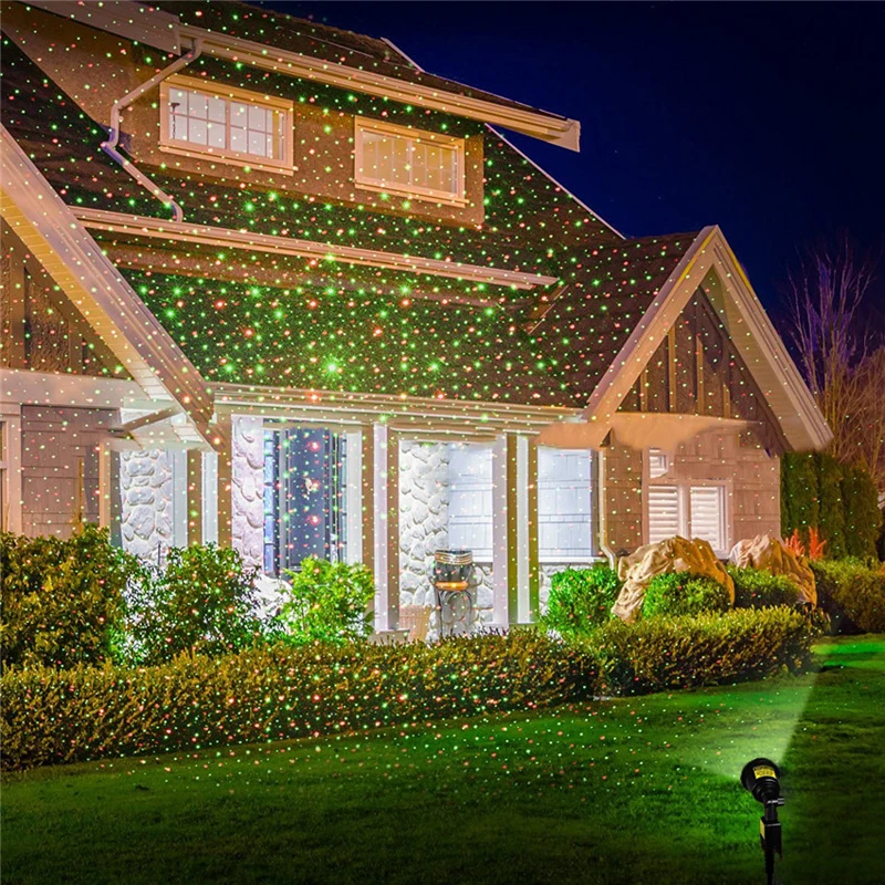 Красный зеленый праздничный светильник, Рождественская лазерная Лампа для проектора, наружный светодиодный светильник на елку, Рождественский газон, сад, звездное небо, лазерный душевой светильник ing
