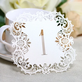 

10pcs/set 3colors Hollow Lace Table Number Table Cards from 1 to 10 Rustic Wedding Centerpieces Decor Vintage Wedding Decoration