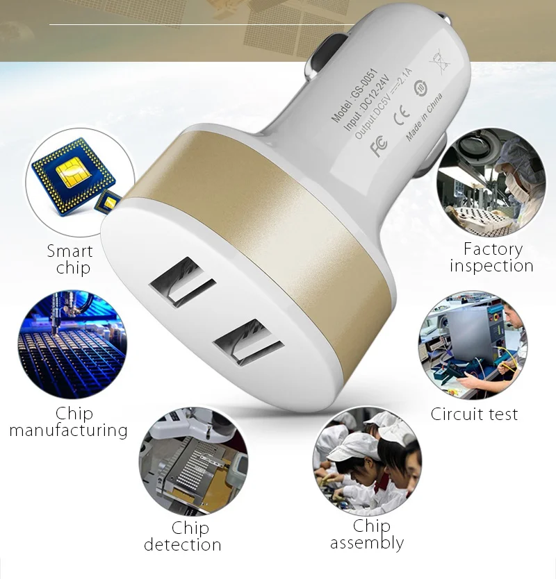 Tomkas Car Charger Universal Dual Port USB Car Charger For Moible Phone Car-Charger USB Adapter For Samsung Xiaomi Fast Charging (14)