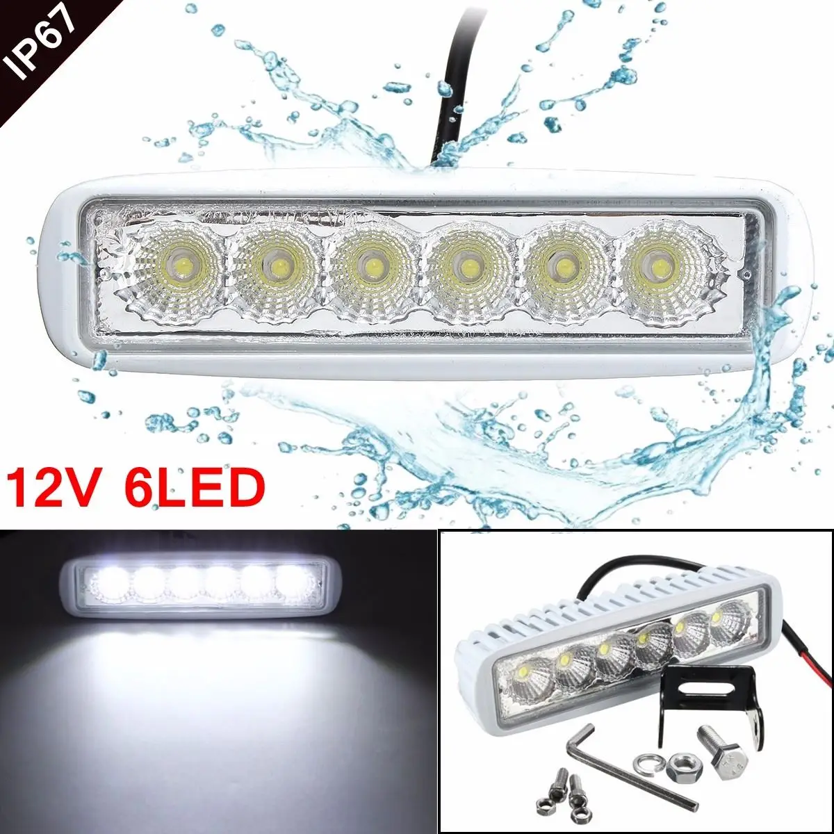 

Universal 12V 6 LED Car LED Light Bar as Worklight/ Flood Light/ Spot Light For Boating/ Hunting/ Fishing/ RV/Truck