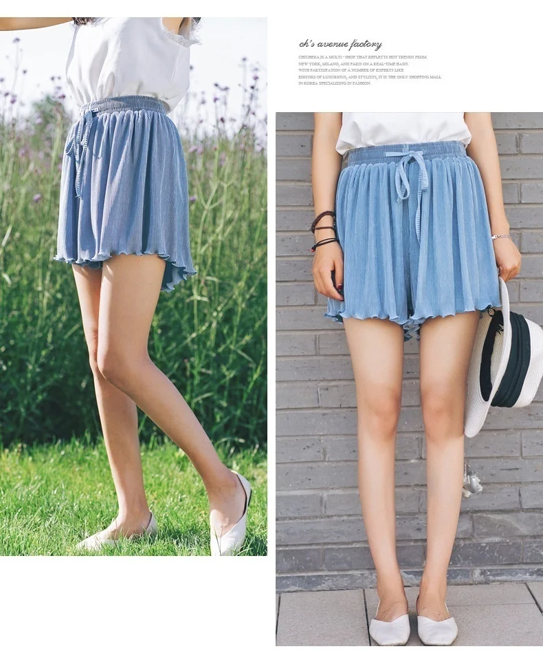 

Fashion Casual Shorts Female Loose High Waist Summer Chiffon Skirt