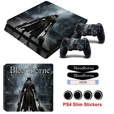 Светодиодный светильник бар кожа игра Bloodborne Кожа Наклейка для Playstation 4 Slim PS4 Slim консоль наклейки и 2 контроллера наклейки и крышки - Цвет: YSP4S-0317