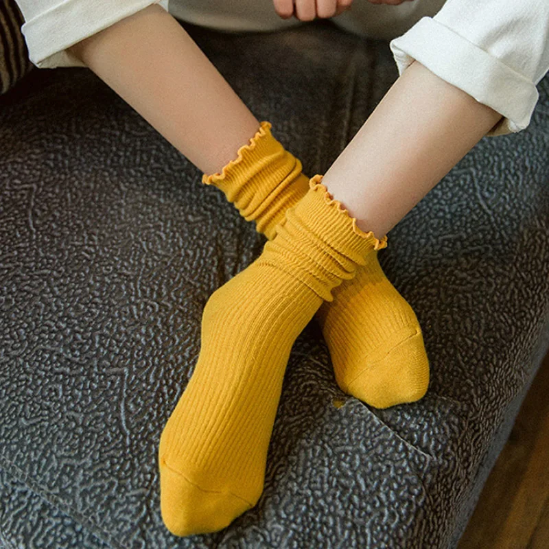 Buy Sale Solid Sweet Long Tube Winter Girls Socks