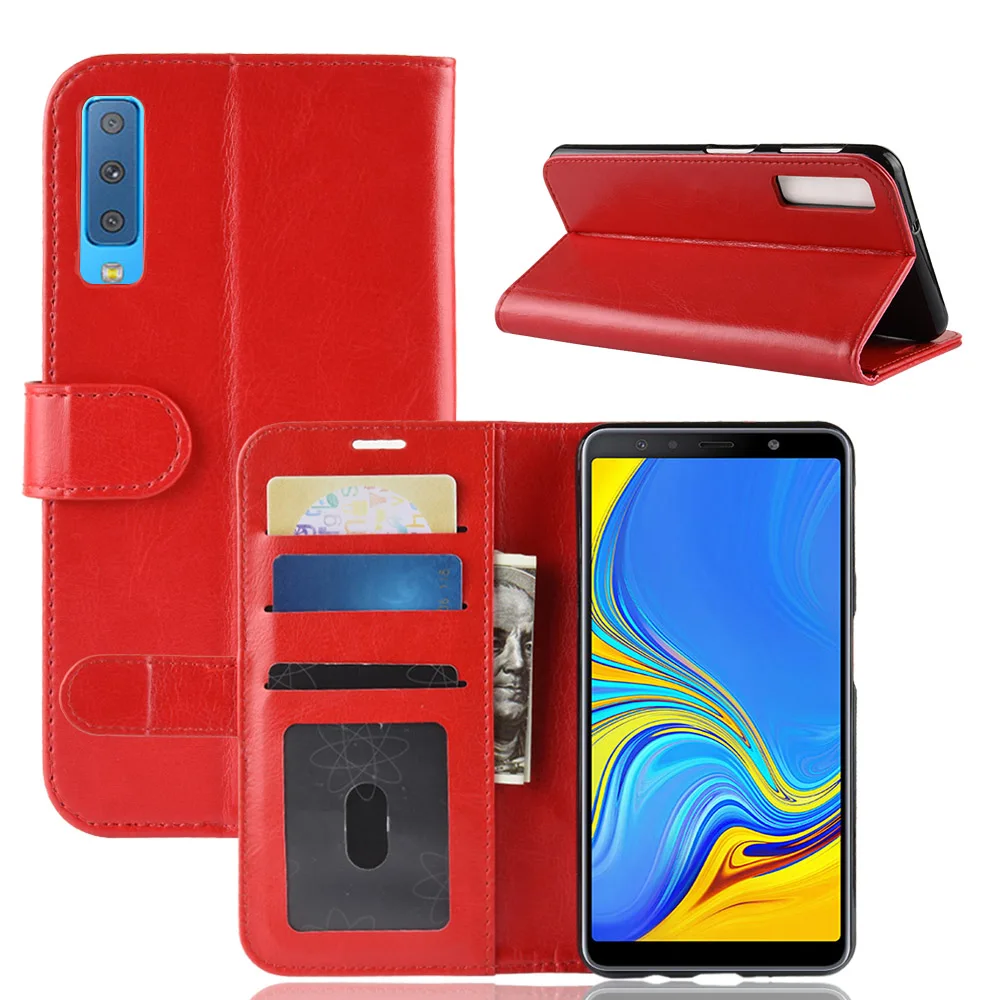 Чехол A750 для Samsung Galaxy A7 2018 чехлы бумажники стильные откидные Кожаные книжки с