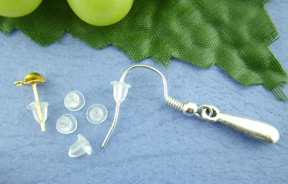 

DoreenBeads Earring Findings Ear Nuts Clear Rubber 5*5mm, 500PCs
