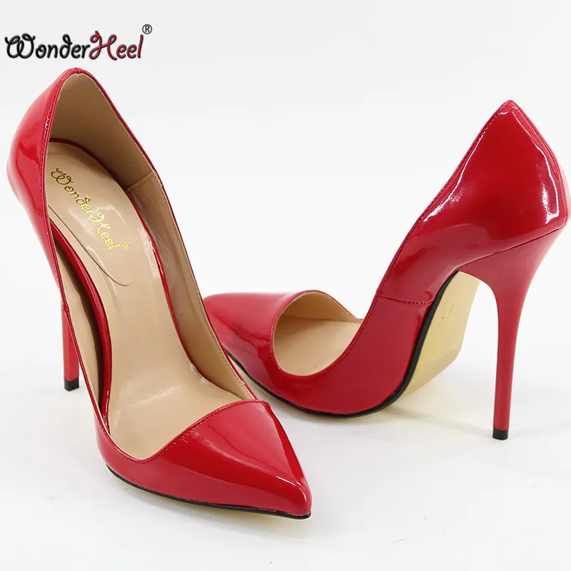 Wonderheel/пикантные женские туфли лодочки на очень высоком каблуке 14 см с острым