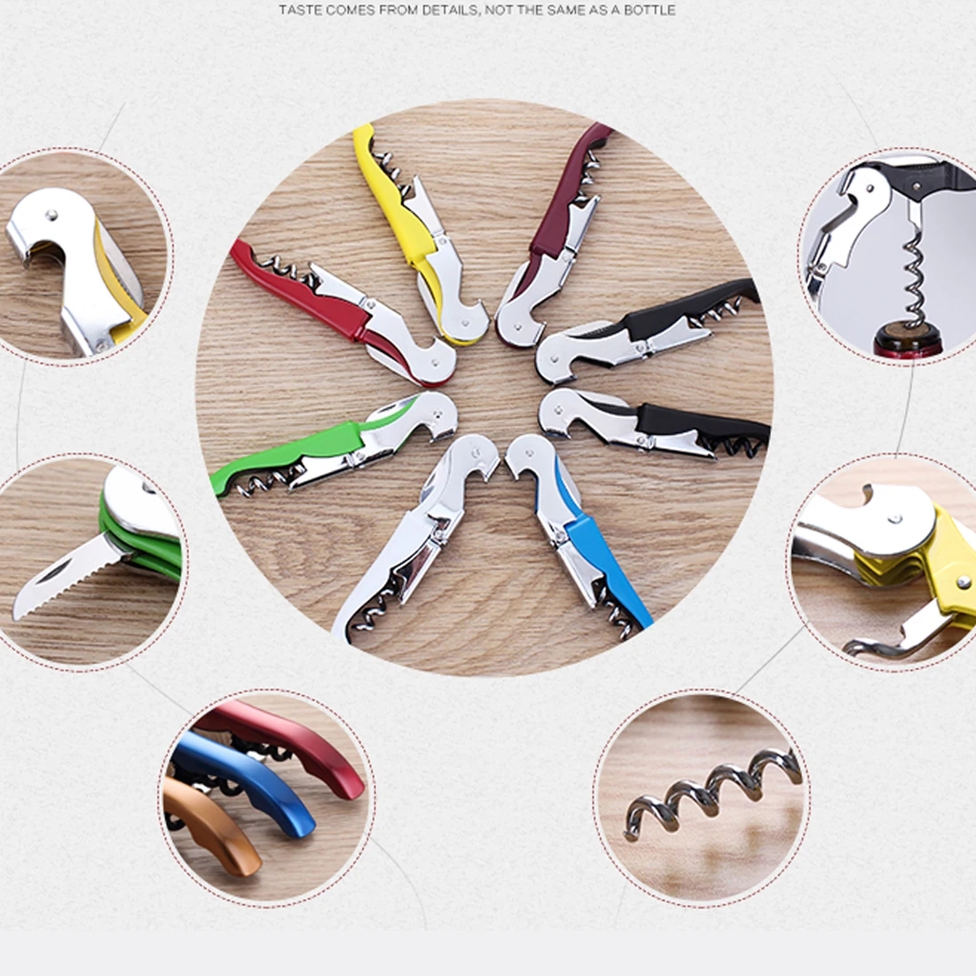 1Pc Stainless Plastic Wine Screw Corkscrew Opener Professional Double