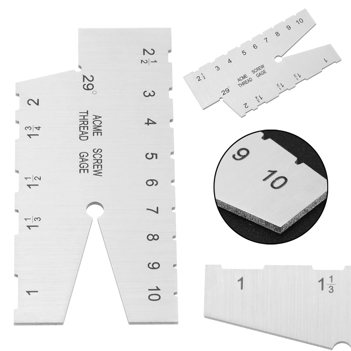 Винтовой резьбовой калибр Gage шлифовальный Нержавеющая сталь Сварочная линейка для измерительных инструментов 29 градусов