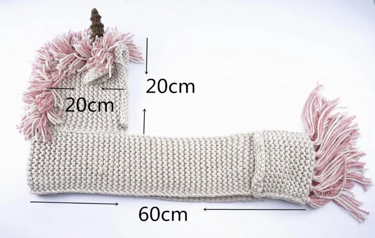 New Unicorn Animal Cartoon Cute Hat Child Warm Knit Cap Scarf Shawl Children's Cap