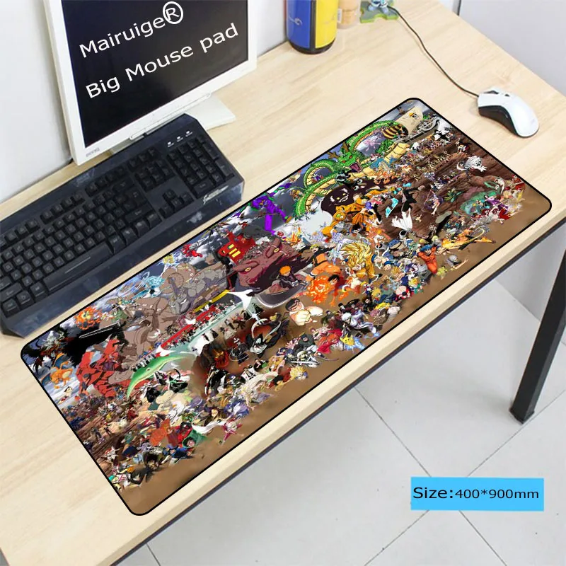 

Mairuige 90X40CM All Anime One Piece Gaming Speed Mouse Pad Locking Edge Desk Keyboard Mouse Mat Large Game Desk Mousepad Gamer