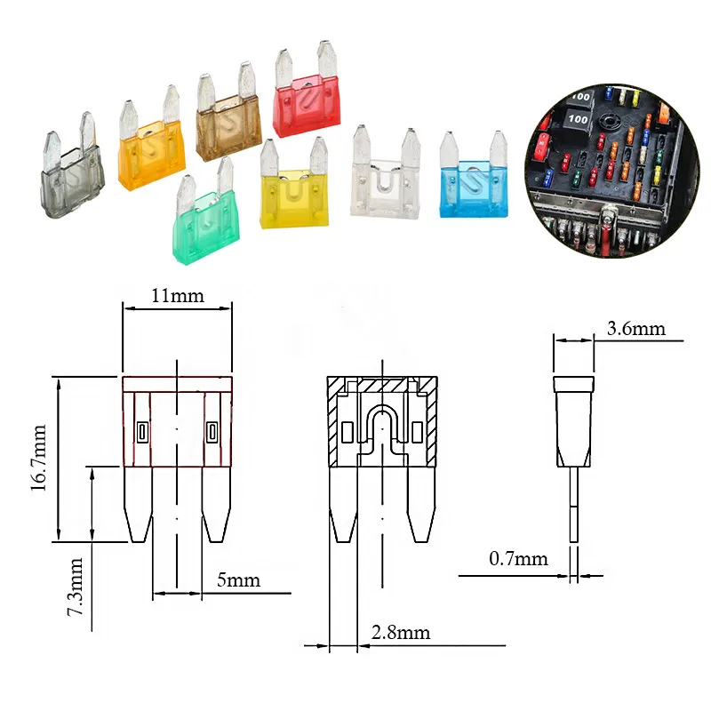 80 шт Мини Стандартный лезвие Набор предохранителей для 2/5/7,5/10/15/20/25/30 Ампер автоматический автомобильный рычаг управления, лодок, грузовиков, плавкий Предохранитель Ассортимент Комплект