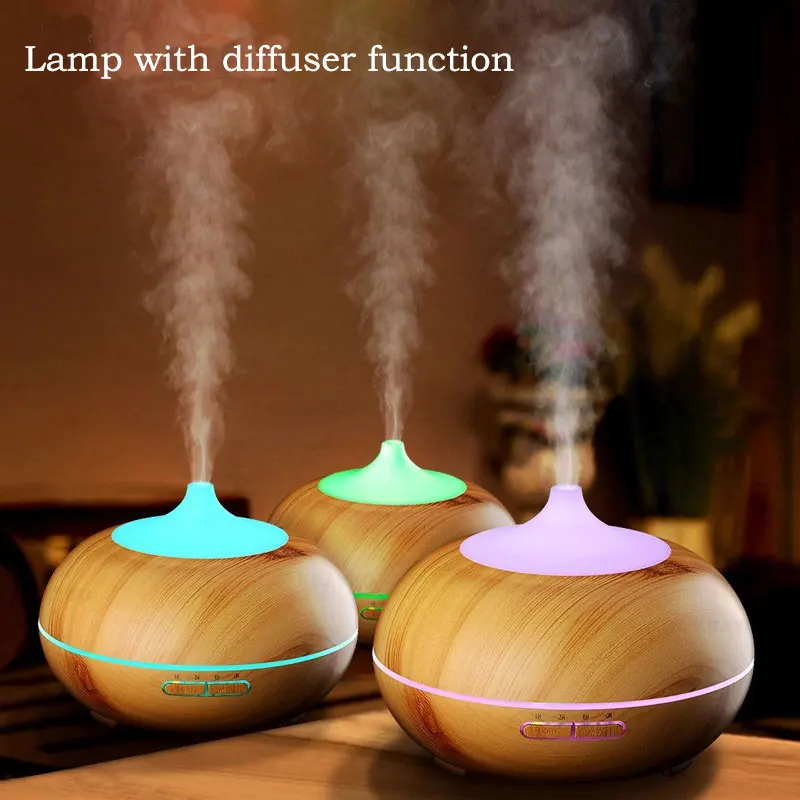 

Night light decorative led lamp plug desk table 300ml Diffuser Wood Grain Cool Mist Humidifier for Office Home blub