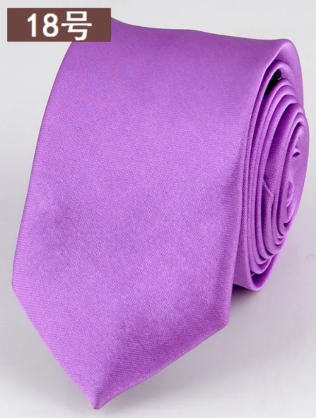 Тонкий черный галстук для мужчин 5 см узкий Повседневный узкий красный галстук со стрелками Мужские аксессуары Простые Вечерние модные галстуки - Цвет: Light Purple