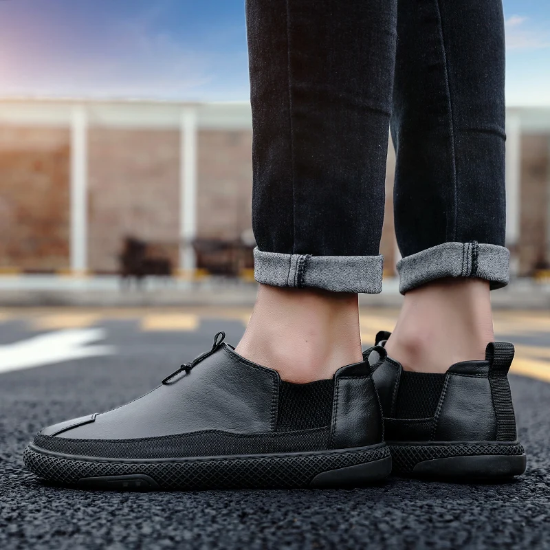Fashion Sneakers Leather Men's Shoes Solid Color Work Work Casual Shoes zapatos de hombretenis masculino adulto