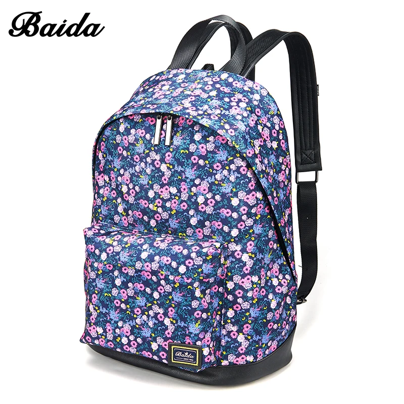 New Arrival BAIDA Small flower Backpack Women s Fashion bag Causal Ladies Daypack bags for School