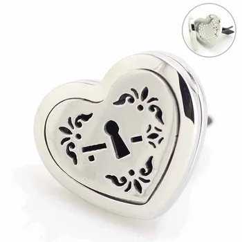 

Heart Magnet Car Diffuser 316 Stainless Steel Car Aroma Locket Free Pads Essential Oil Car Diffuser Lockets