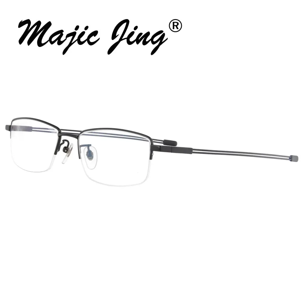 Чистая титановая оправа для очков мужские полуобода Рецептурные очки для близорукости, оптические оправы Сверхлегкие очки 9179