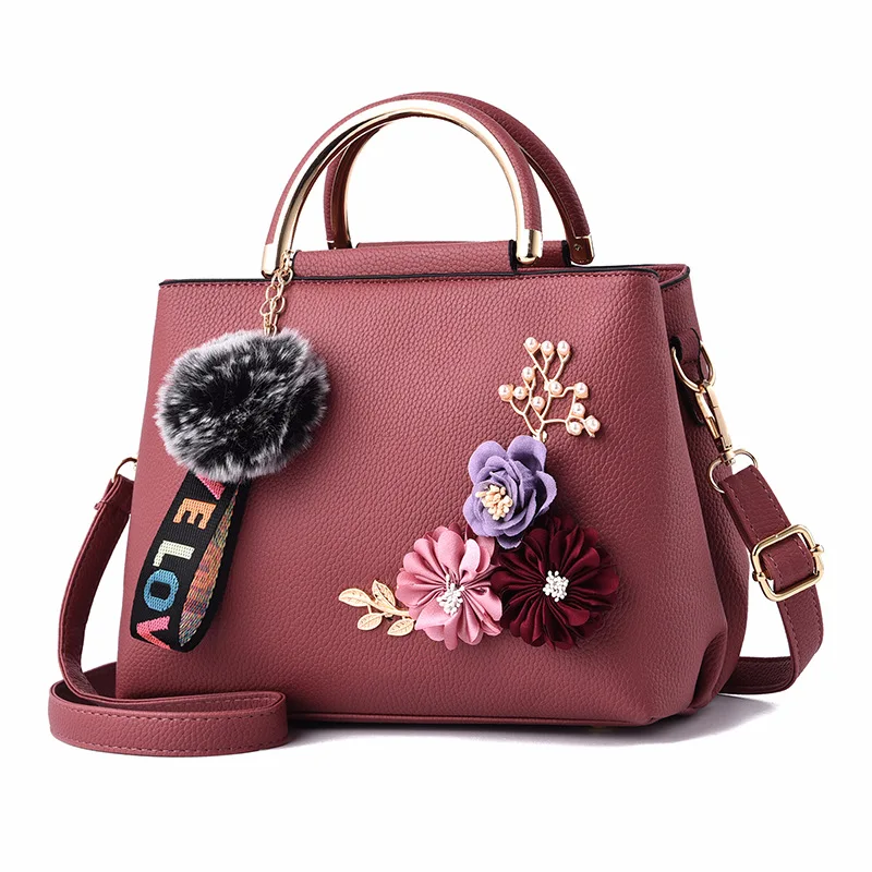 

Flowers Women's Tote Leather Clutch Bag Small Ladies Handbags Women Messenger Bags Bag Pink