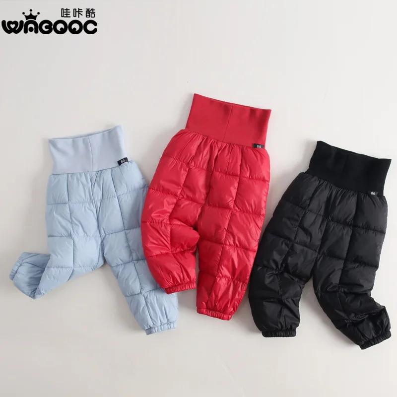 

Autumn Winter Flimsy Children Warm Pants Kids Boys Girls Down Cotton Elastic Waist Pants Children's Clothes Girls Leggings