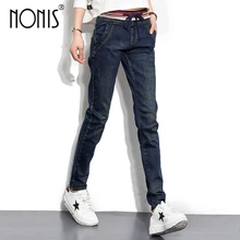 Nonis, женские джинсы, новинка, теплые, женские, на каждый день, эластичная талия, Стрейчевые джинсы, тонкие, джинсовые длинные зауженные брюки, женские брюки