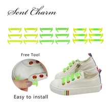 SENTCHARM 12 шт./компл. Новинка Водонепроницаемые силиконовые шнурки для детей без галстука эластичные шнурки для кроссовок парусиновая обувь