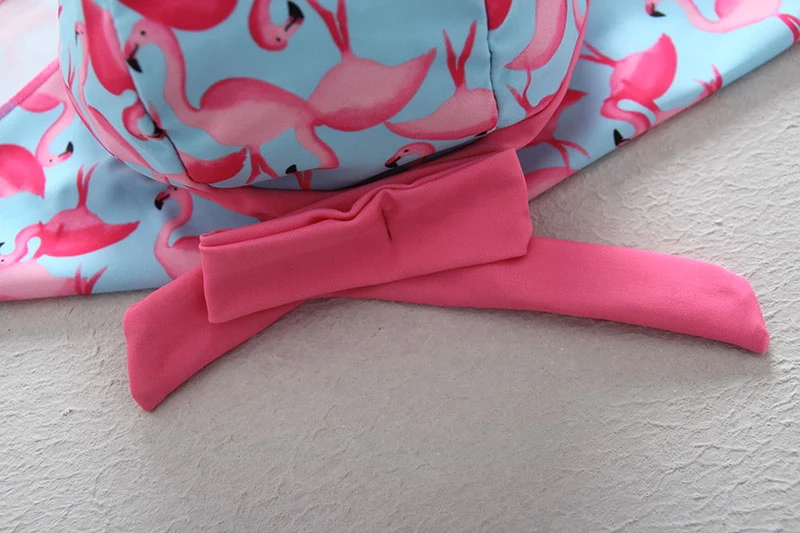 Детский купальный костюм с принтом фламинго, детский купальный костюм, Цельный Детский купальный костюм с защитой от ультрафиолета для девочек, пляжная одежда для плавания для девочек