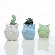 DIY Ceramic Glazed Owl Flower Pot Free Combination White Blue Flowerpot Planter Green Succulents Plant Desktop Garden Pots DIY Ceramic Glazed Owl Flower Pot Free Combination White Blue Flowerpot Planter Green Succulents Plant Desktop Garden Pots