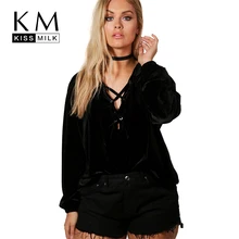 Kissmilk Women Plus Size Hoodies Woven Solid Sweatshirt Long Sleeve V Neck Cross Front Sweatshirt Large Size Fashion Sweatshirt Kissmilk Women Plus Size Hoodies Woven Solid Sweatshirt Long Sleeve V Neck Cross Front Sweatshirt Large Size Fashion Sweatshirt