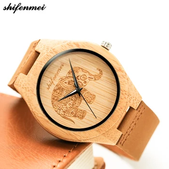 

shifenmei Men Watch Wood Watches rhinestones Quartz Movement Wooden leather Strap Wristwatches Dress relogio male mens watches