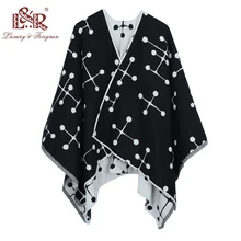 2018 New Design Winter Poncho Scarf For Women Cashmere Poncho And Copes Wool Print Women Scarfs Foulard Femme Shawl Poncho Sjaal calico print poncho blouse