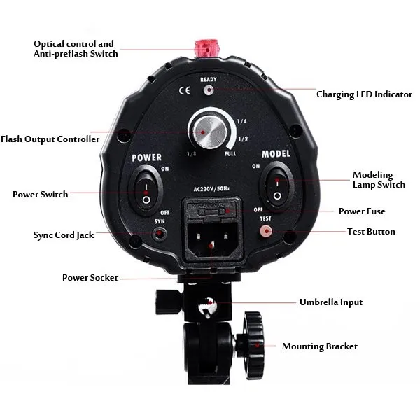 GODOX 160Ws 160w Pro фотостудия стробоскоп фото голова вспышка светильник лампа светильник ing