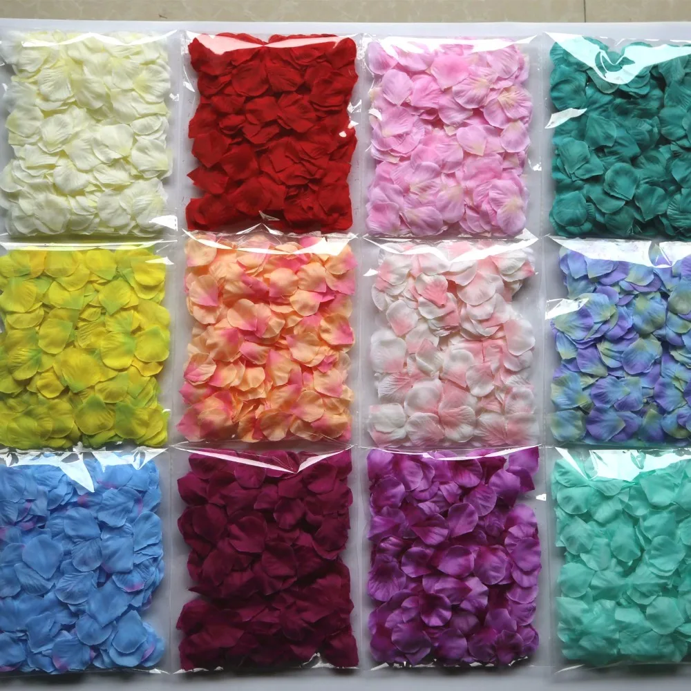 Buy 1000 petals/Pack Artificial Flower Petals Silk Rose Blooms Wedding